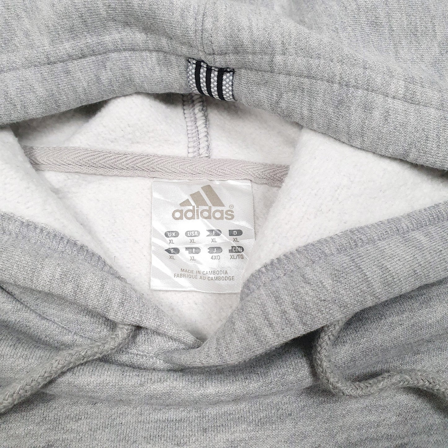 Mens Grey Adidas Spellout Hoodie Jumper