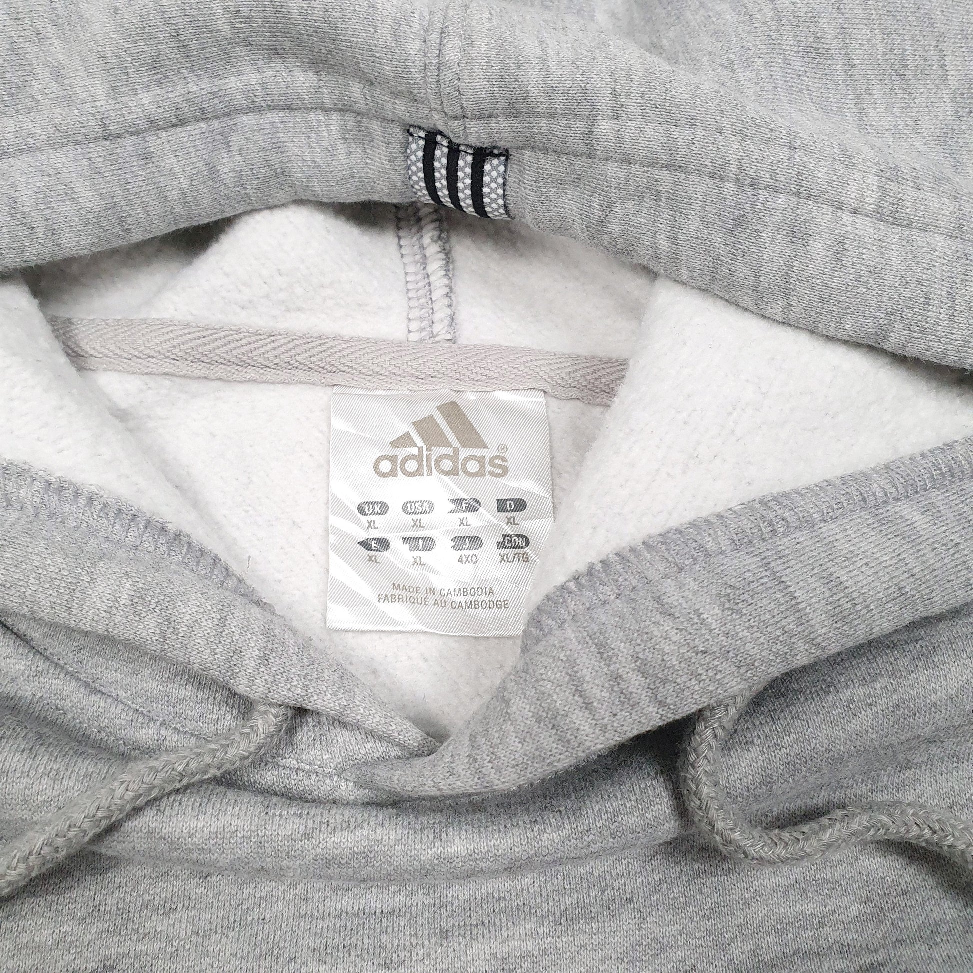 Mens Grey Adidas Spellout Hoodie Jumper