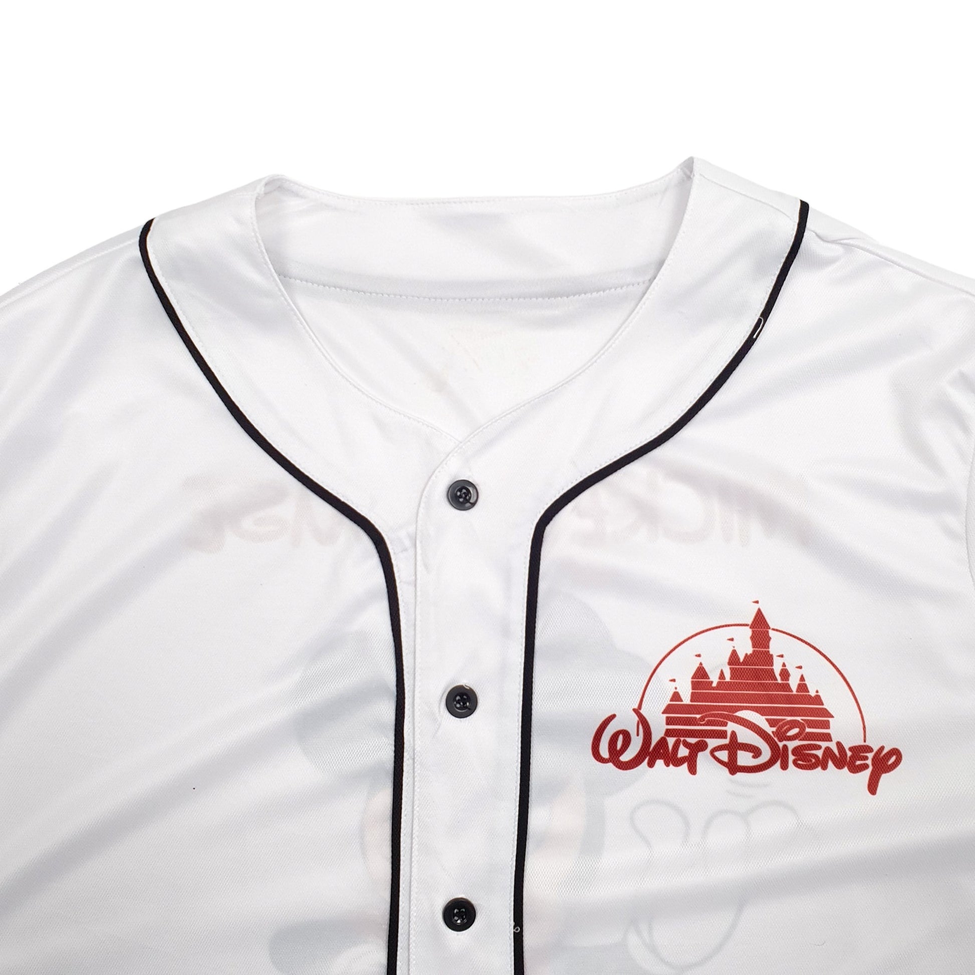 Mens White Non Branded Baseball Jersey Disney Unofficial Short Sleeve T Shirt