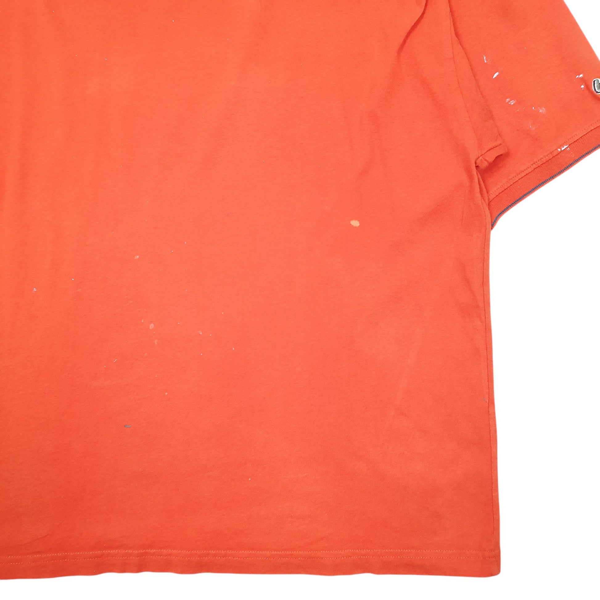 Mens Orange Lee Cooper V Neck Short Sleeve T Shirt