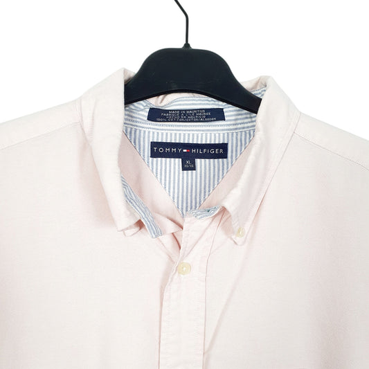 Mens Pink Tommy Hilfiger Vintage Crest Long Sleeve Shirt