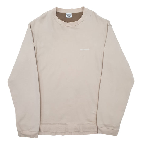 Mens Beige Columbia  Crewneck Jumper