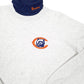 Mens Grey Majestic Vintage Chicago Bears American Football Made In USA Roll Neck 90s Crewneck Jumper
