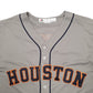 Mens Grey Majestic MLB Baseball Jersey Houston Astros Short Sleeve T Shirt