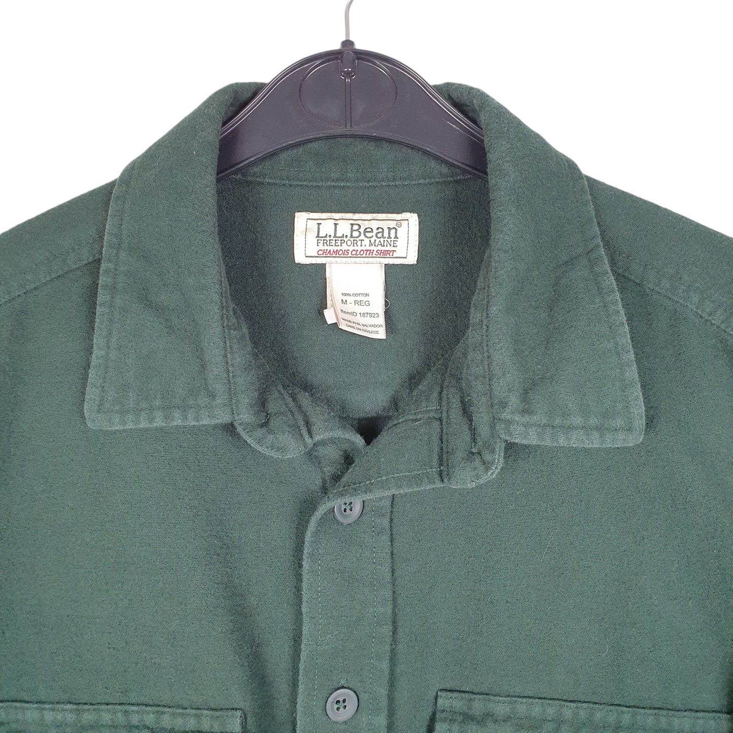 Mens Green L.L.Bean Chamois Overshirt Shacket Long Sleeve Shirt