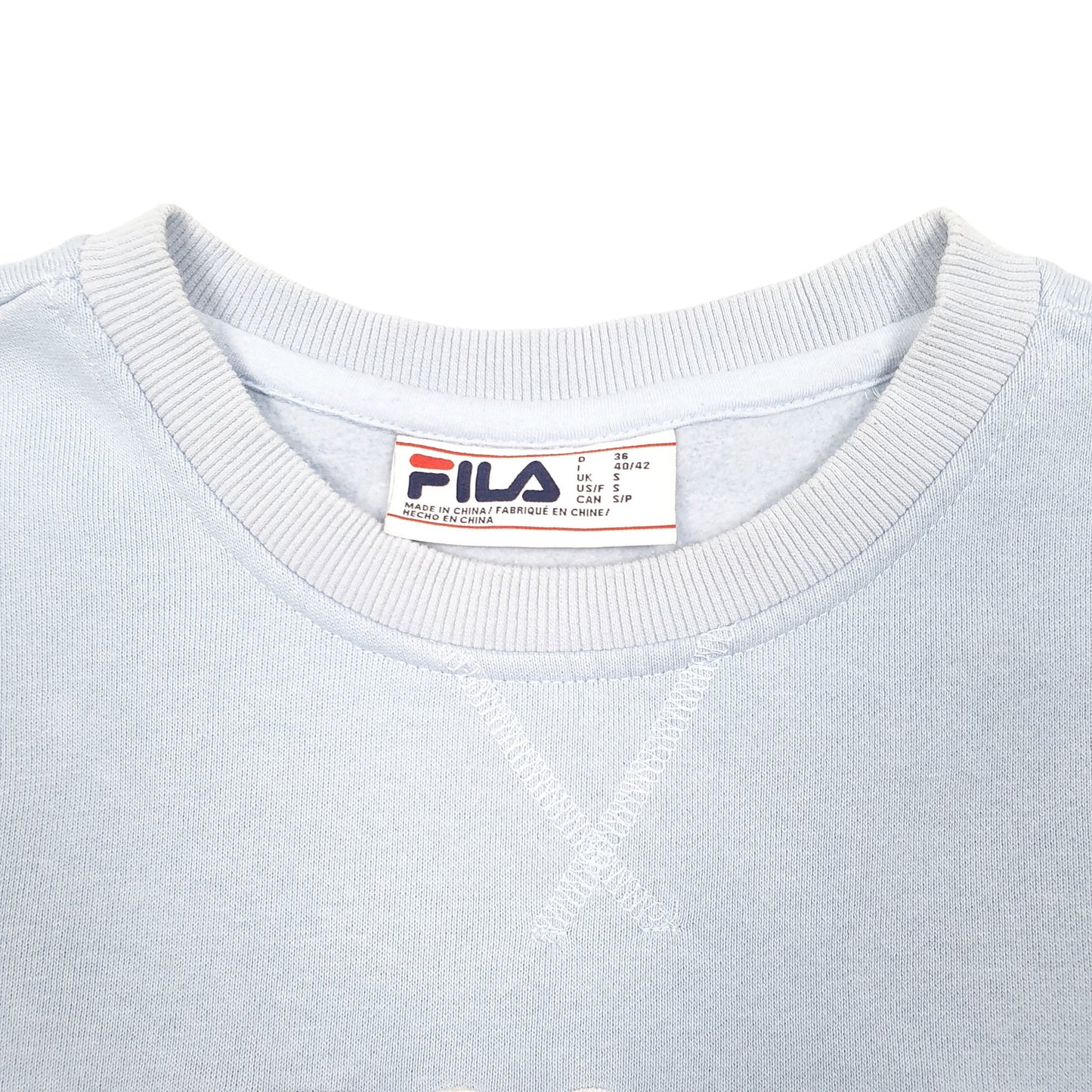Womens Blue Fila Spellout Crewneck Jumper