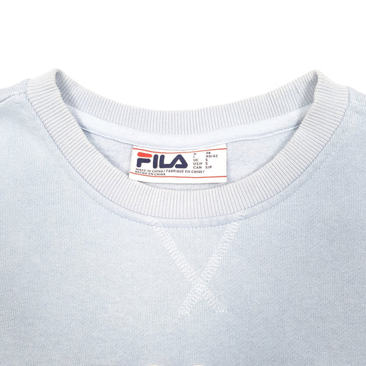 Womens Blue Fila Spellout Crewneck Jumper