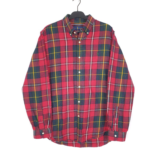 Mens Red Ralph Lauren Oxford Flannel Long Sleeve Shirt