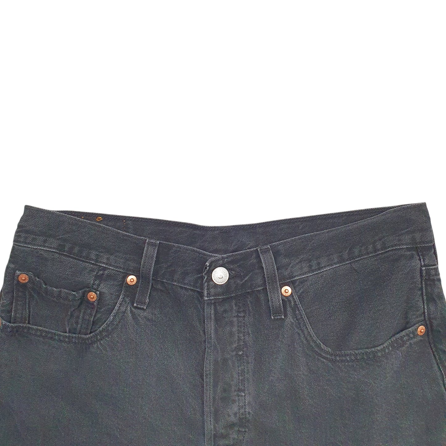 Womens Black Levis Distressed Denim Shorts