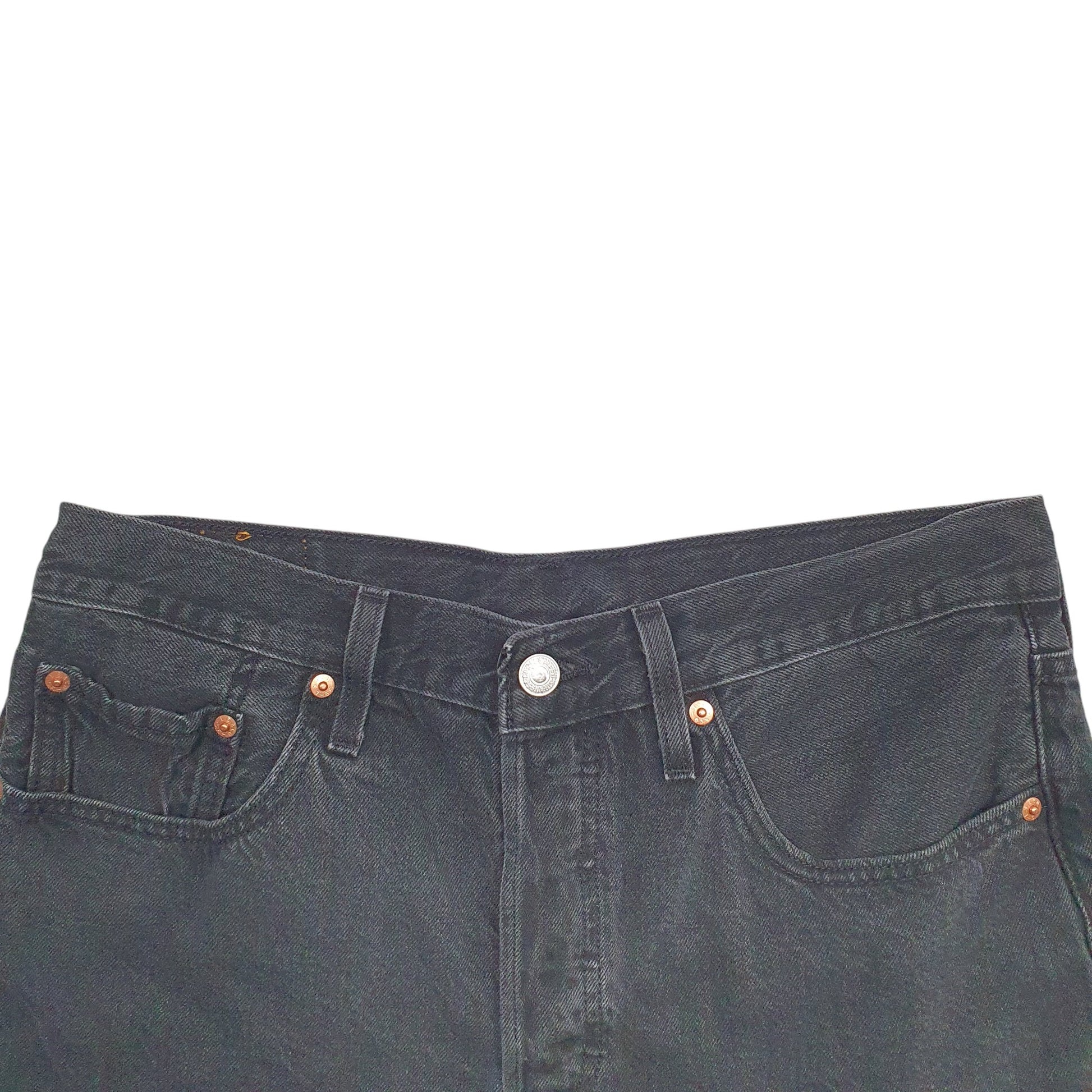 Womens Black Levis Distressed Denim Shorts