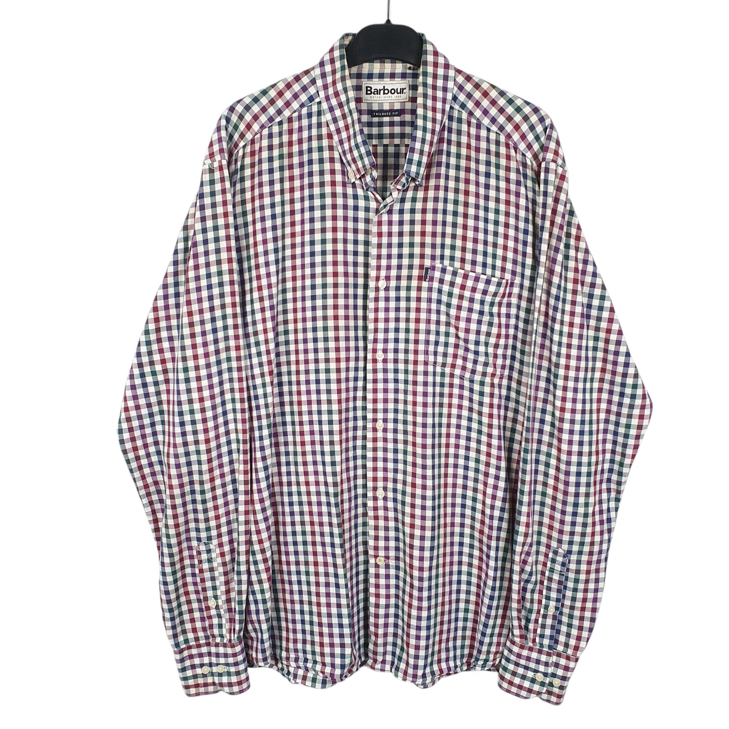 Mens White Barbour Tailored Fit Long Sleeve Shirt