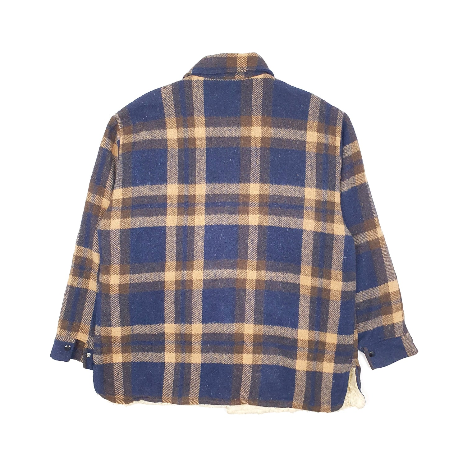 Mens Navy Unbranded Vintage 1980s Plaid Mackinaw Shacket  Coat