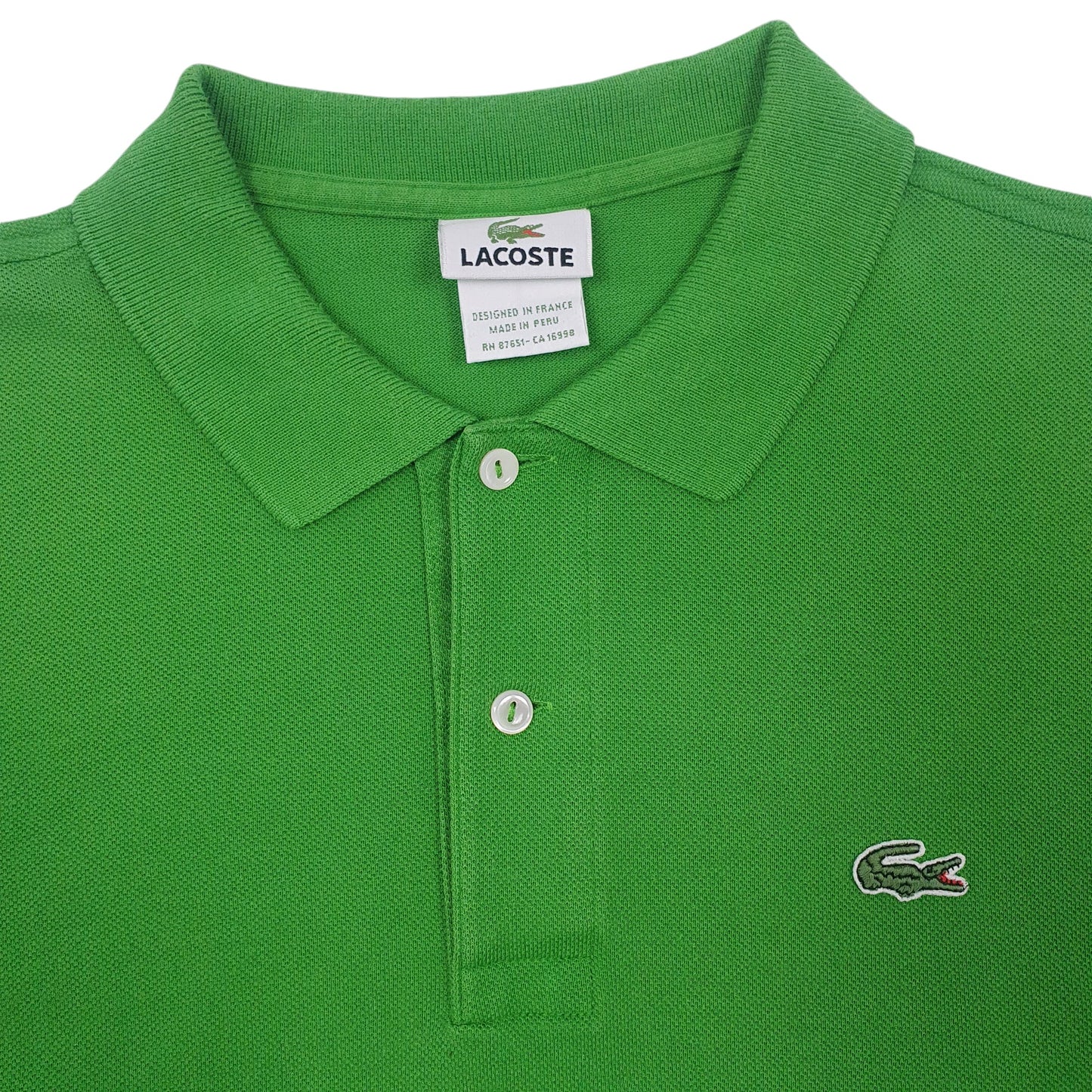 Mens Green Lacoste  Short Sleeve Polo Shirt