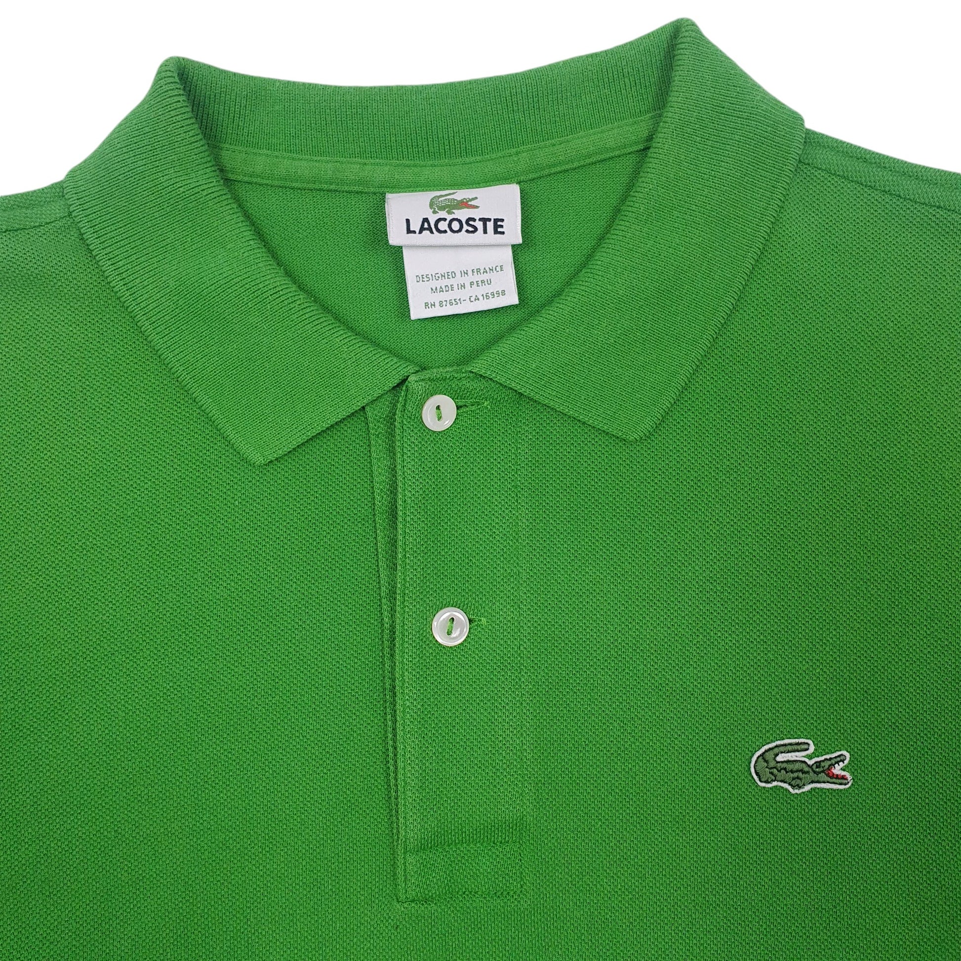 Mens Green Lacoste  Short Sleeve Polo Shirt