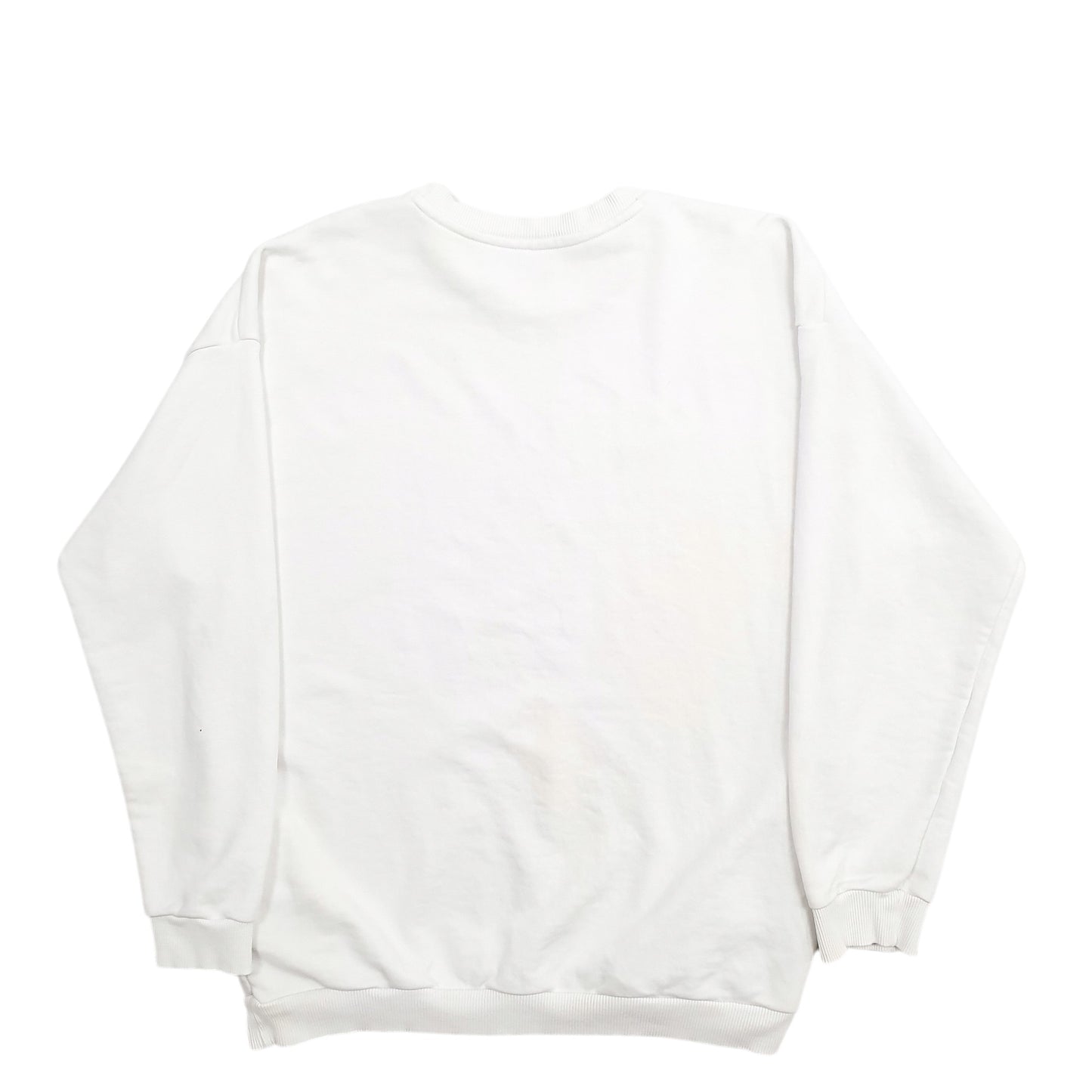 Mens White Adidas Spellout Crewneck Jumper