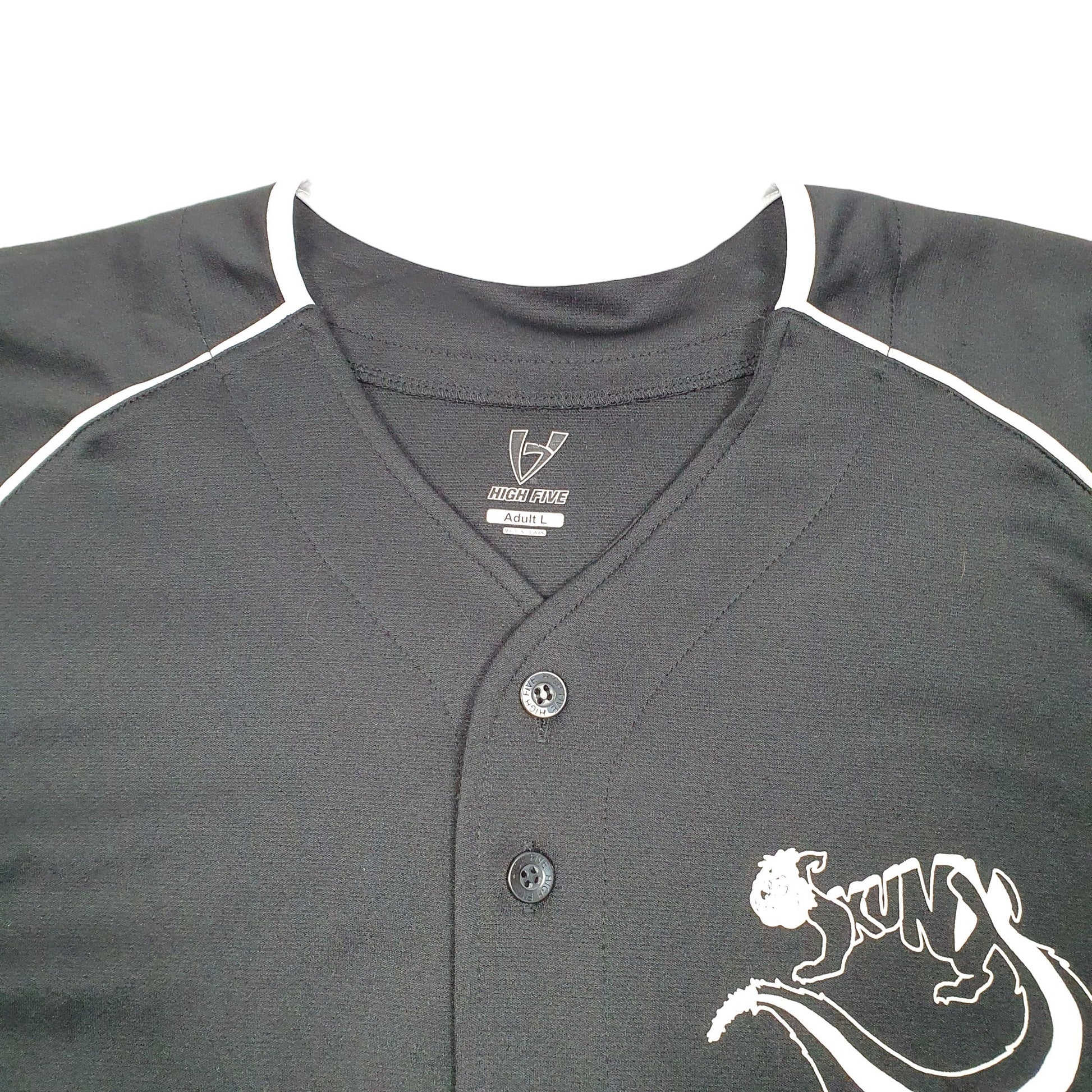 Mens Black High Five Skunx Baseball Jersey Top USA Short Sleeve T Shirt