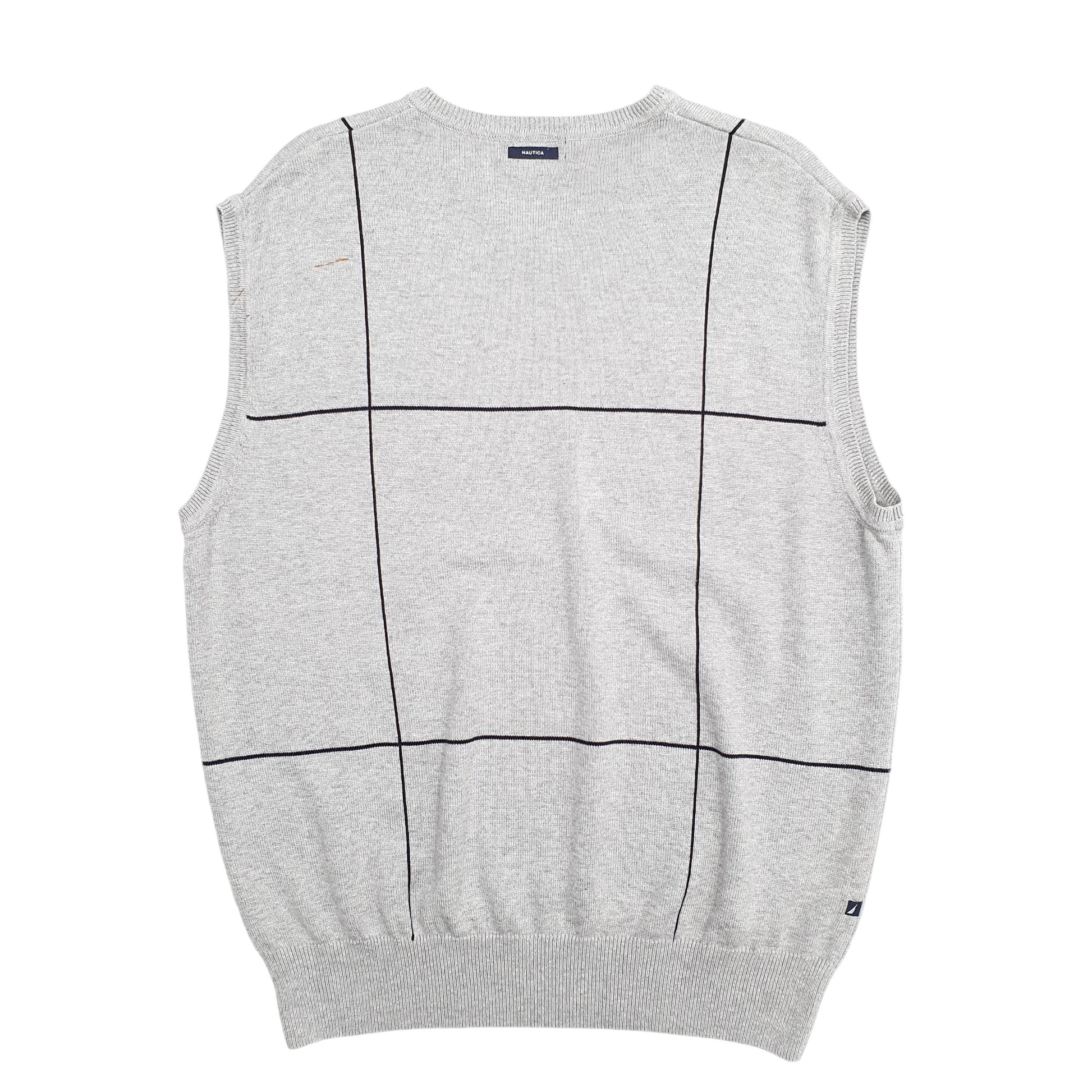 Mens Grey Nautica Knit Vest Jumper