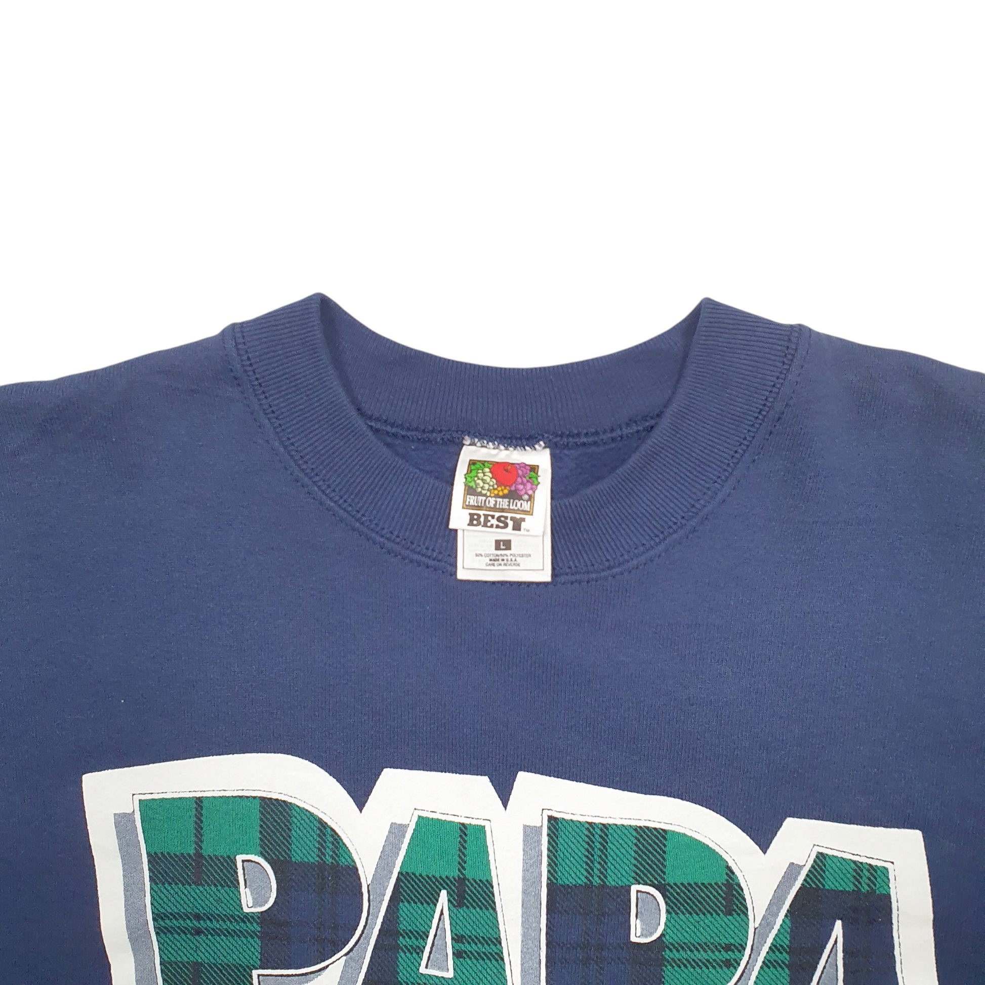 Womens Navy Fruit Of The Loom Papa Is My Name Spoiling Is My Game Made In USA Crewneck Jumper