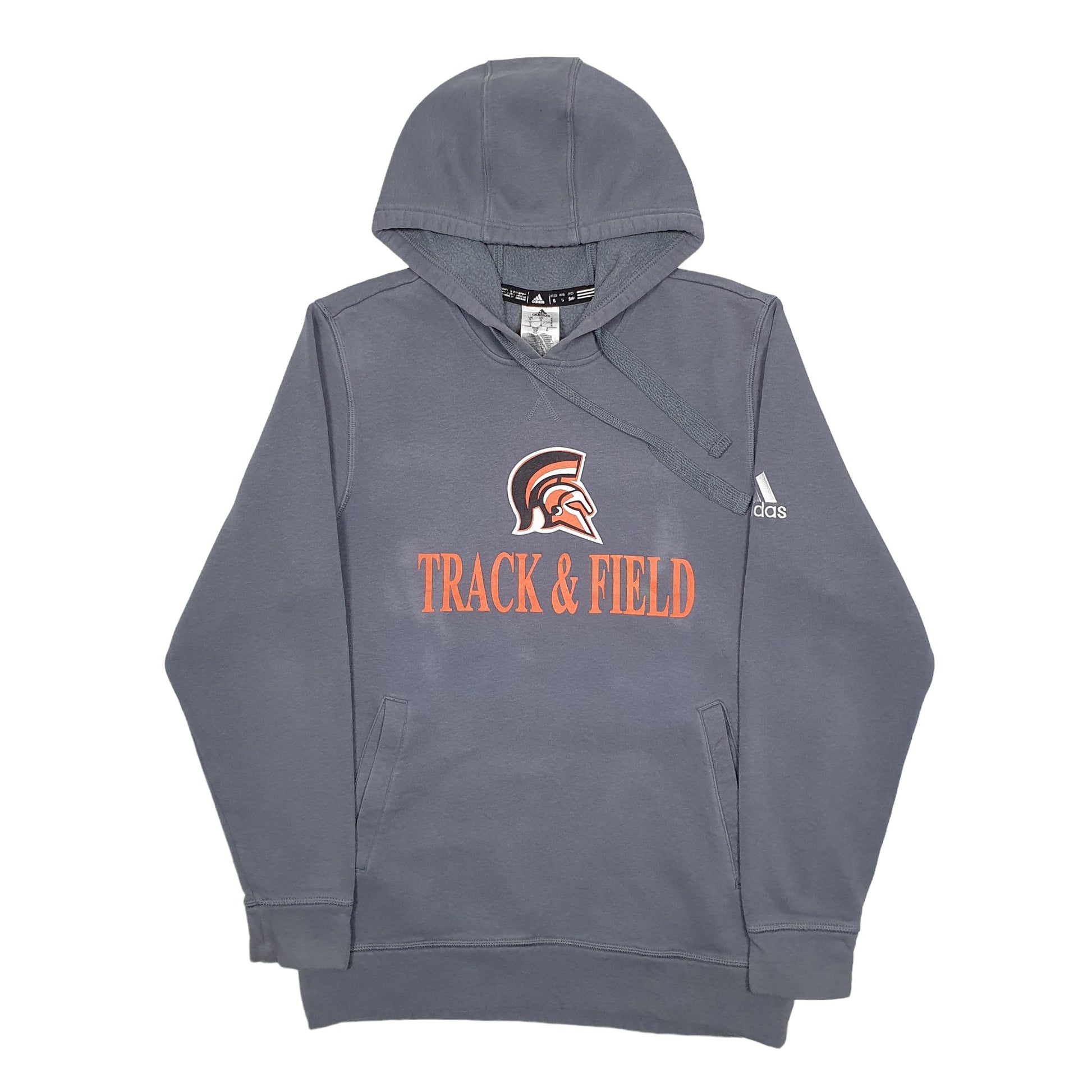 Mens Grey Adidas Track And Field Sport Hoodie Jumper