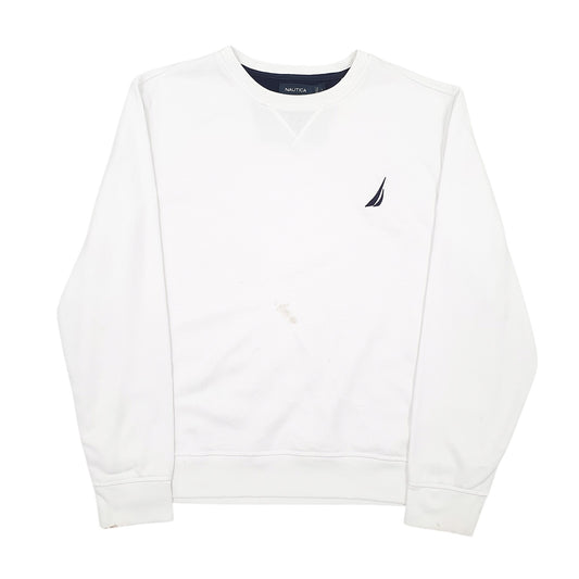 Mens White Nautica  Crewneck Jumper