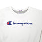 Mens White Champion Spellout Crewneck Jumper