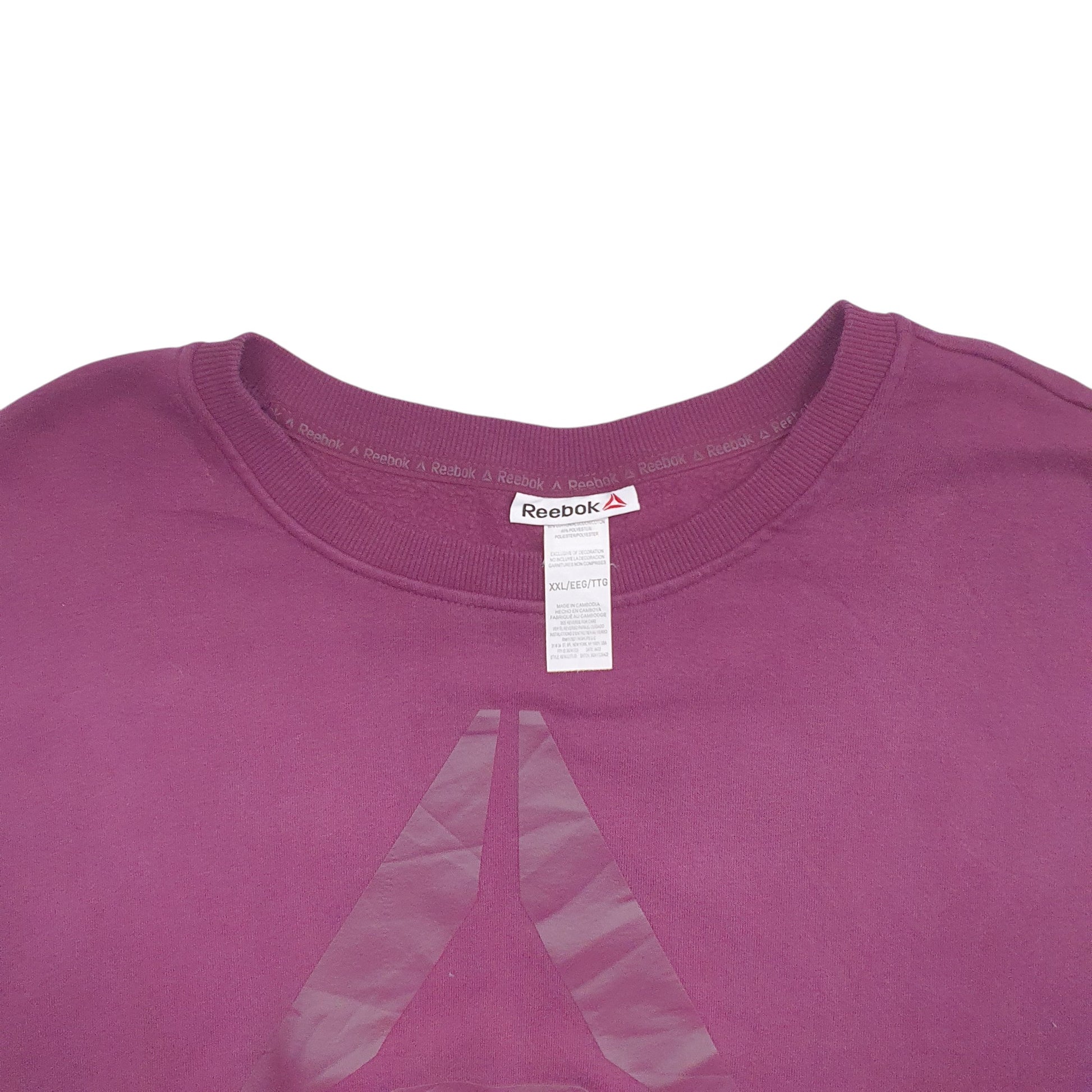 Womens Purple Reebok Spellout Crewneck Jumper