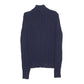 Mens Navy Nautica Cable Knit Knitwear Button Up Quarter Zip Jumper