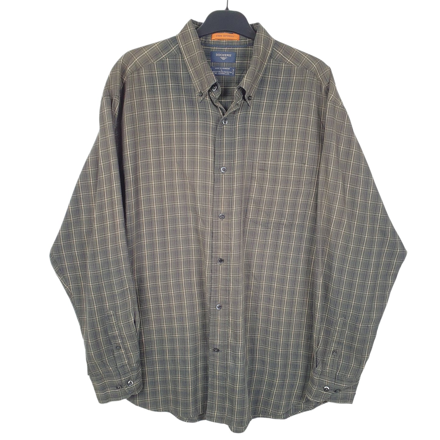 Mens Green Dockers  Long Sleeve Shirt