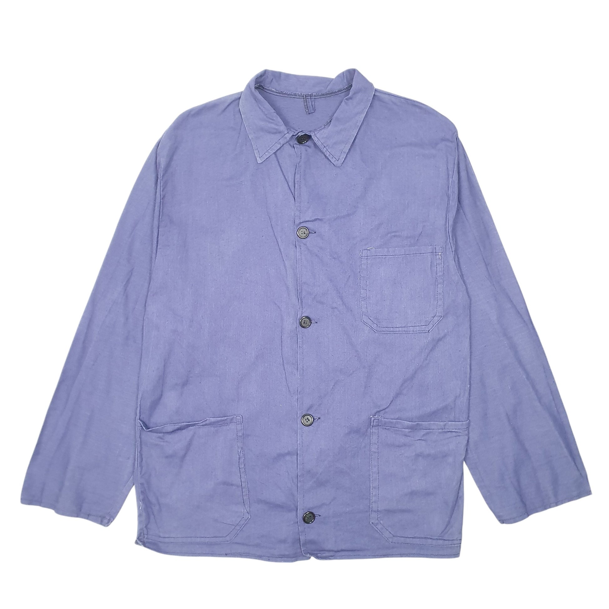 Mens Navy Unbranded French Workwear Euro Labourer Hoodie Coat