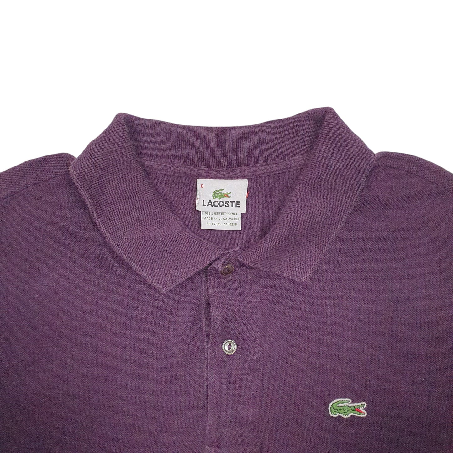 Mens Purple Lacoste  Short Sleeve Polo Shirt