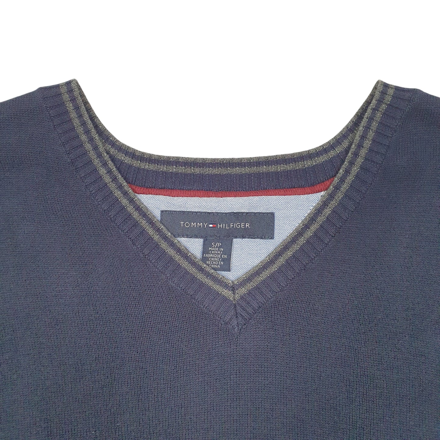 Mens Navy Tommy Hilfiger Knit Sweater Vest V Neck Jumper