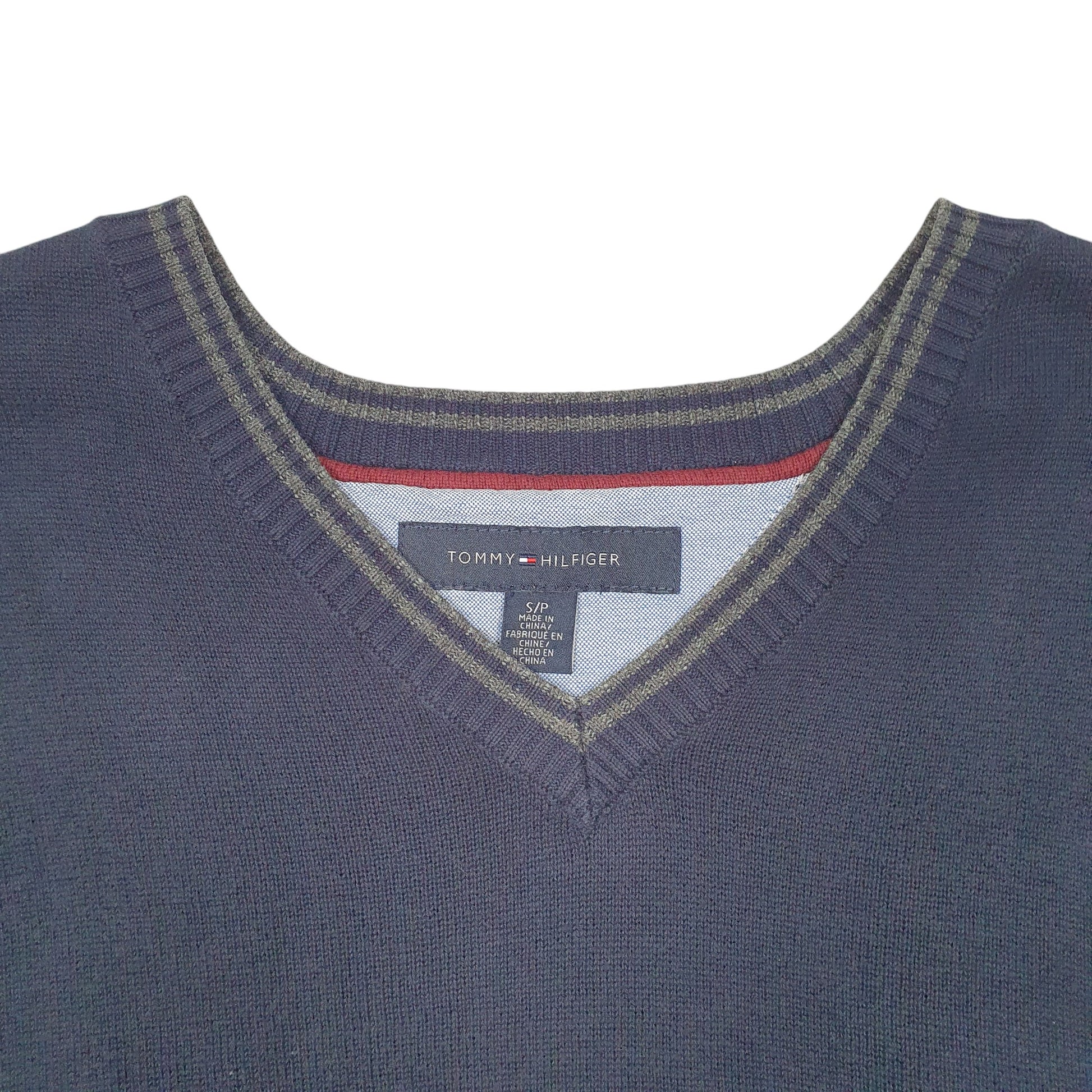 Mens Navy Tommy Hilfiger Knit Sweater Vest V Neck Jumper