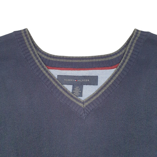 Mens Navy Tommy Hilfiger Knit Sweater Vest V Neck Jumper