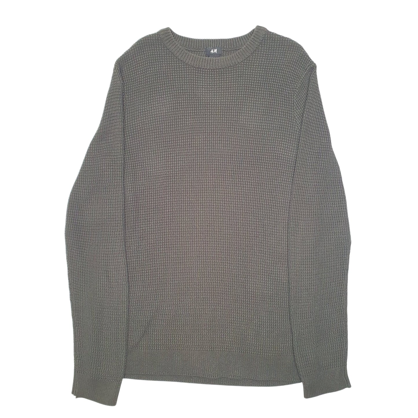 Mens Green H&M Knit Crewneck Jumper