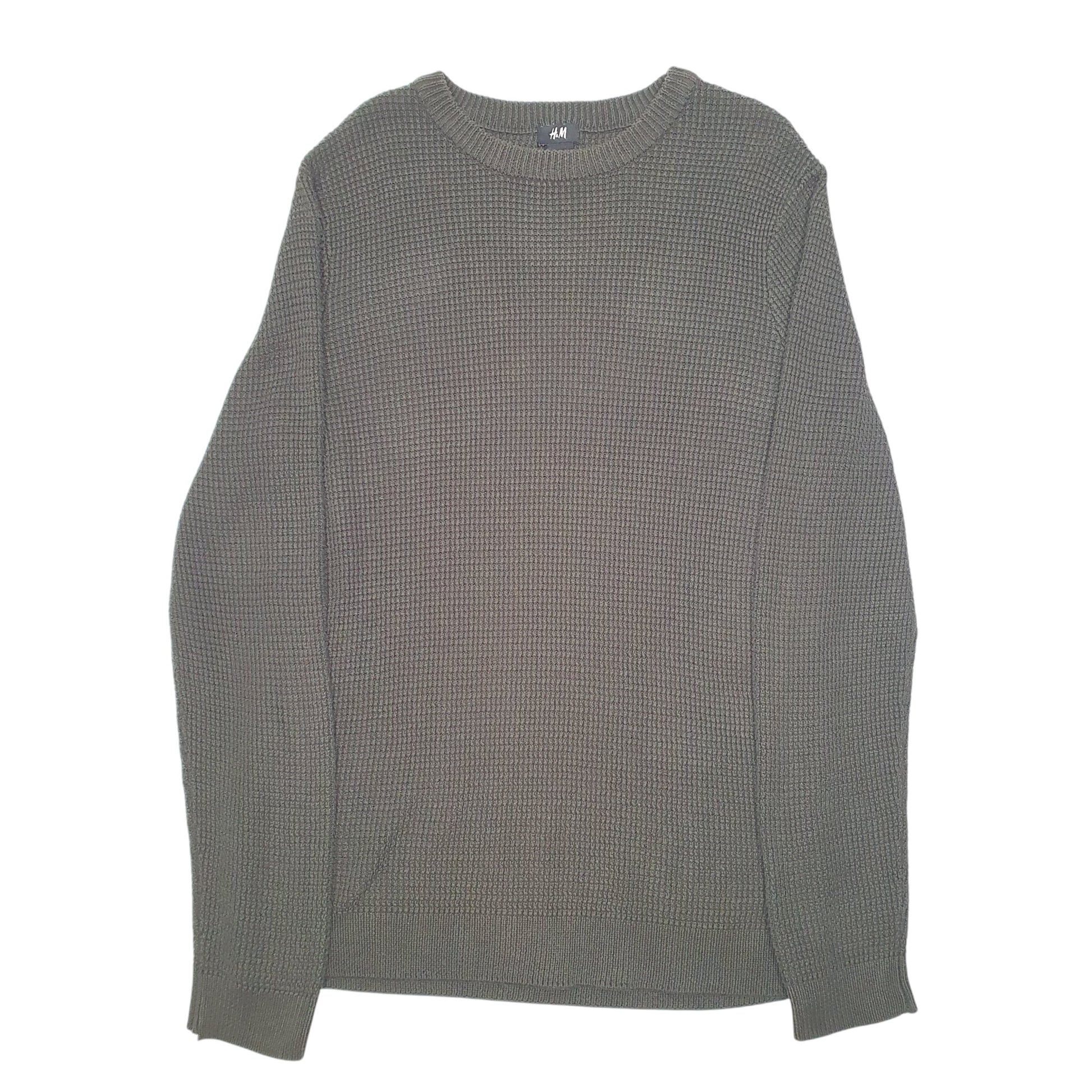 Mens Green H&M Knit Crewneck Jumper