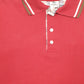 Mens Red Burberry  Short Sleeve Polo Shirt