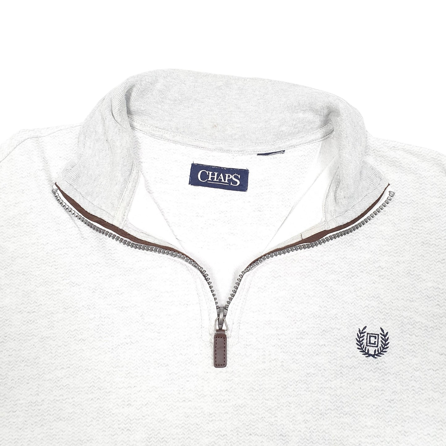 Mens Grey Chaps  Quarter Zip Jumper