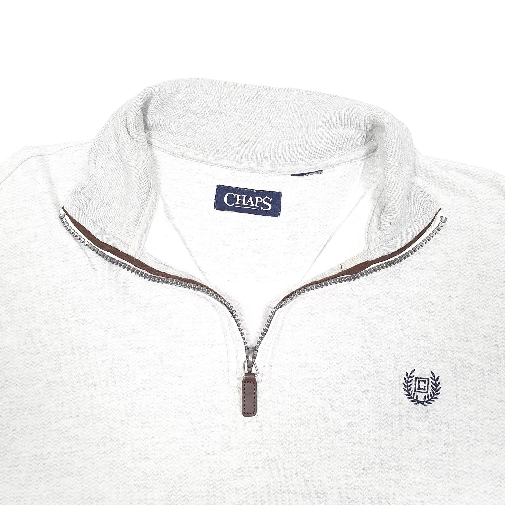 Mens Grey Chaps  Quarter Zip Jumper