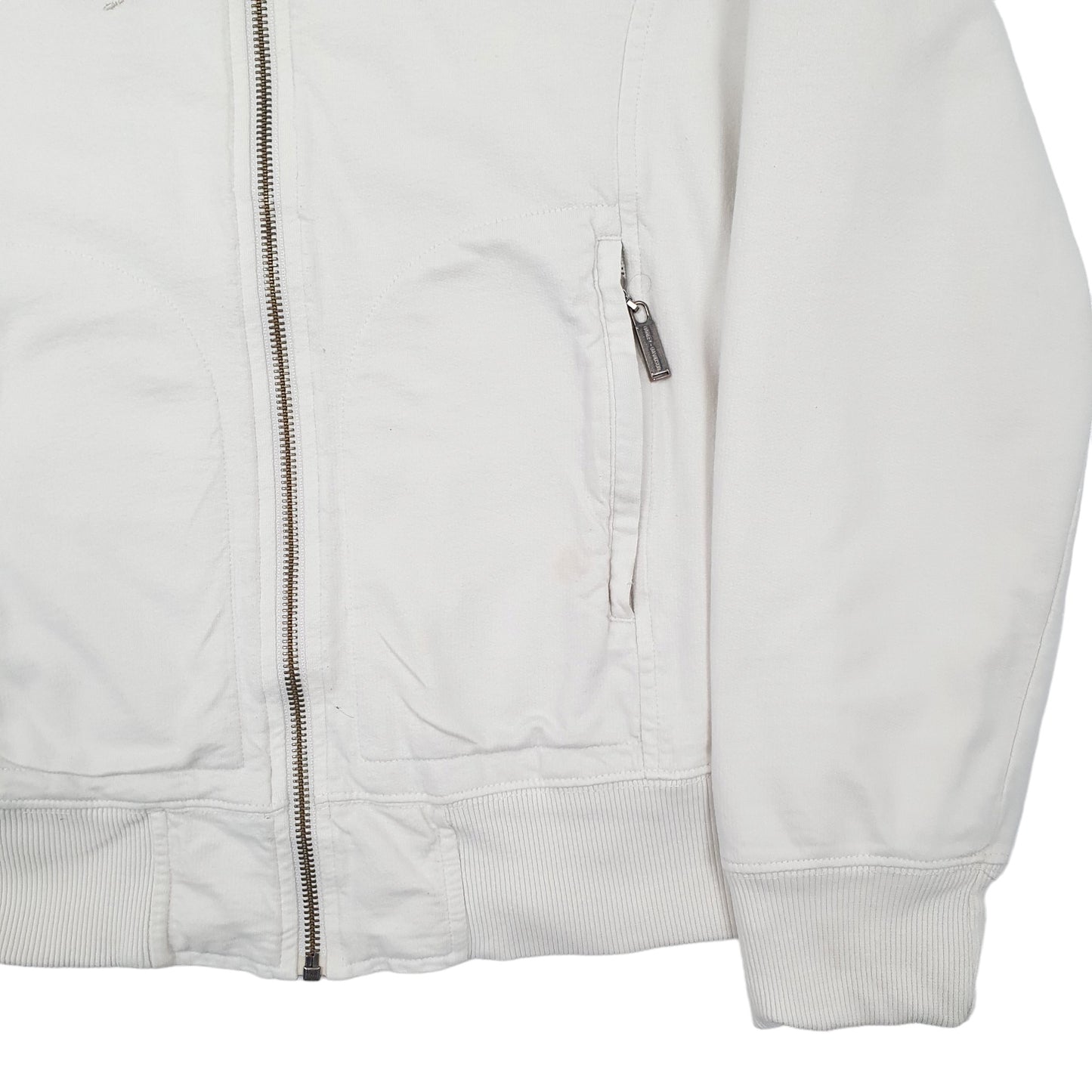 Womens White Harley Davidson  Full Zip Jumper