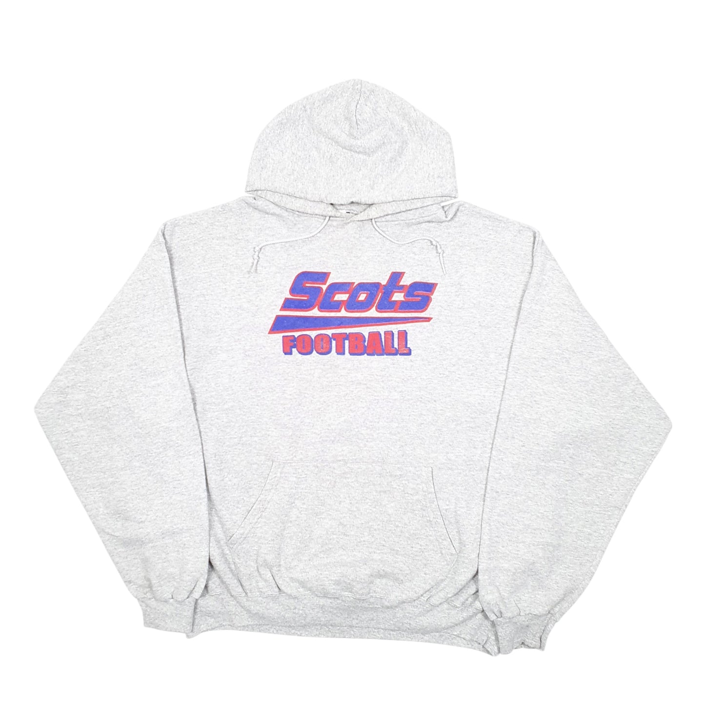 Mens Grey Champion Scots Football USA Spellout Hoodie Jumper