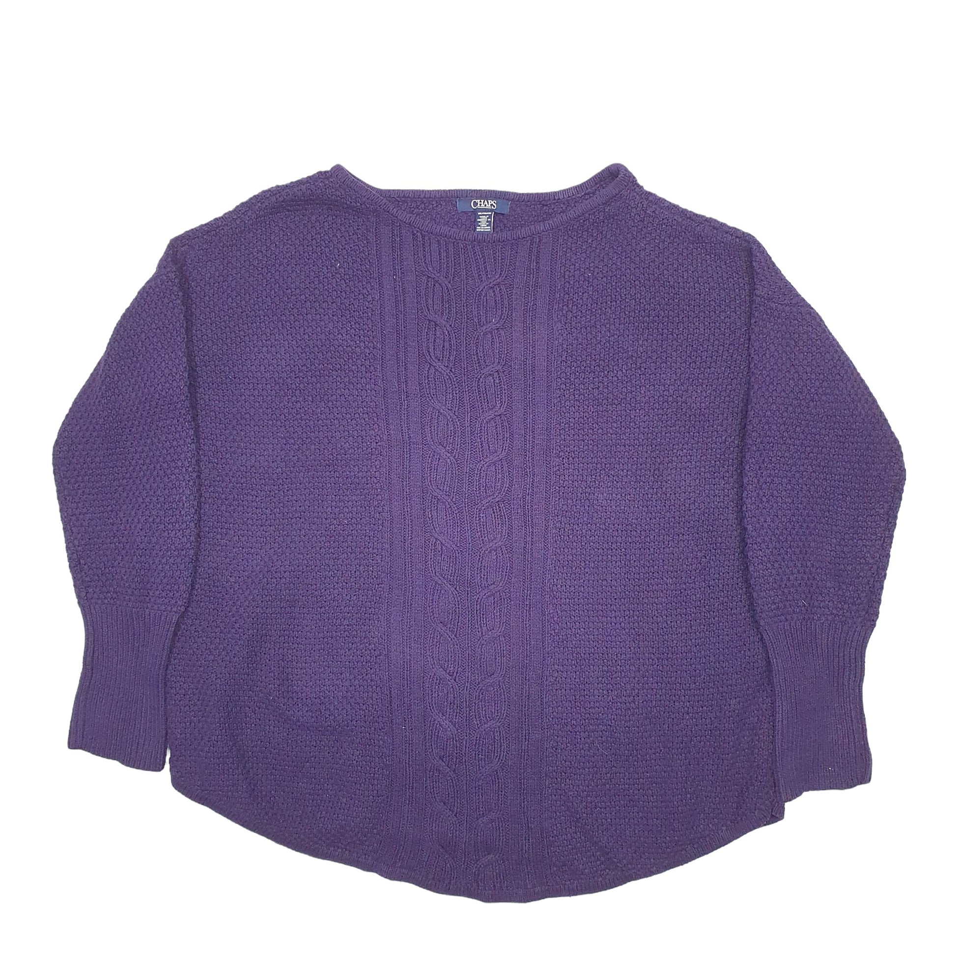 Womens Purple Chaps Knit Crewneck Jumper