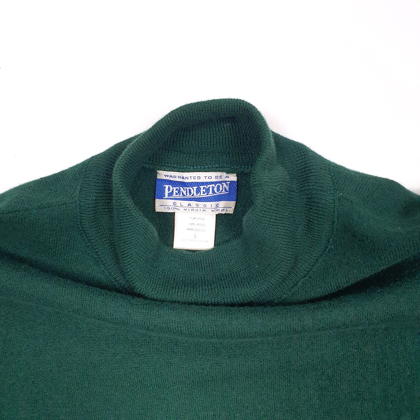 Womens Green Pendleton Virgin Wool Made in USA Crewneck Jumper