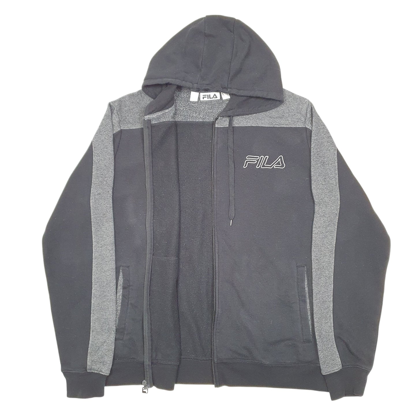 Womens Black Fila Hoodie Full Zip Jumper