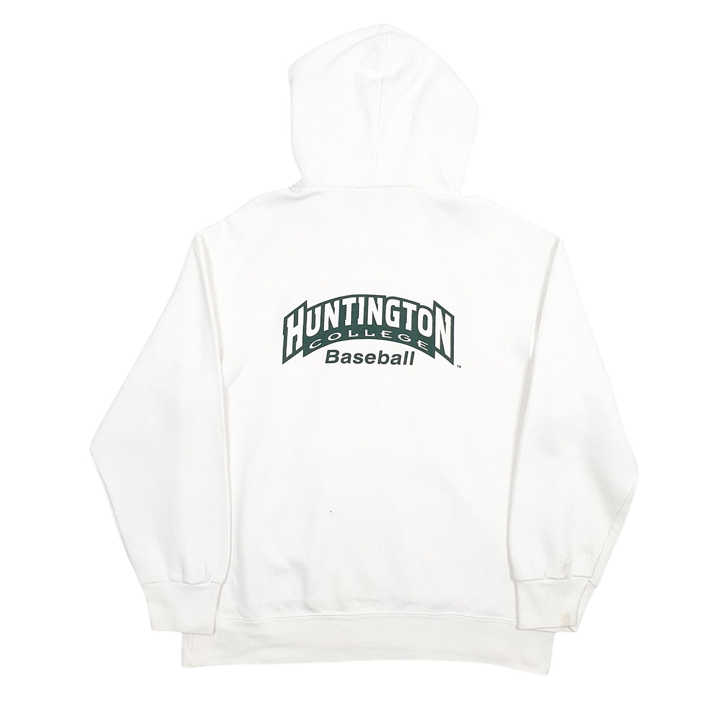 Mens White Fruit Of The Loom Foresters Baseball Hoodie Jumper