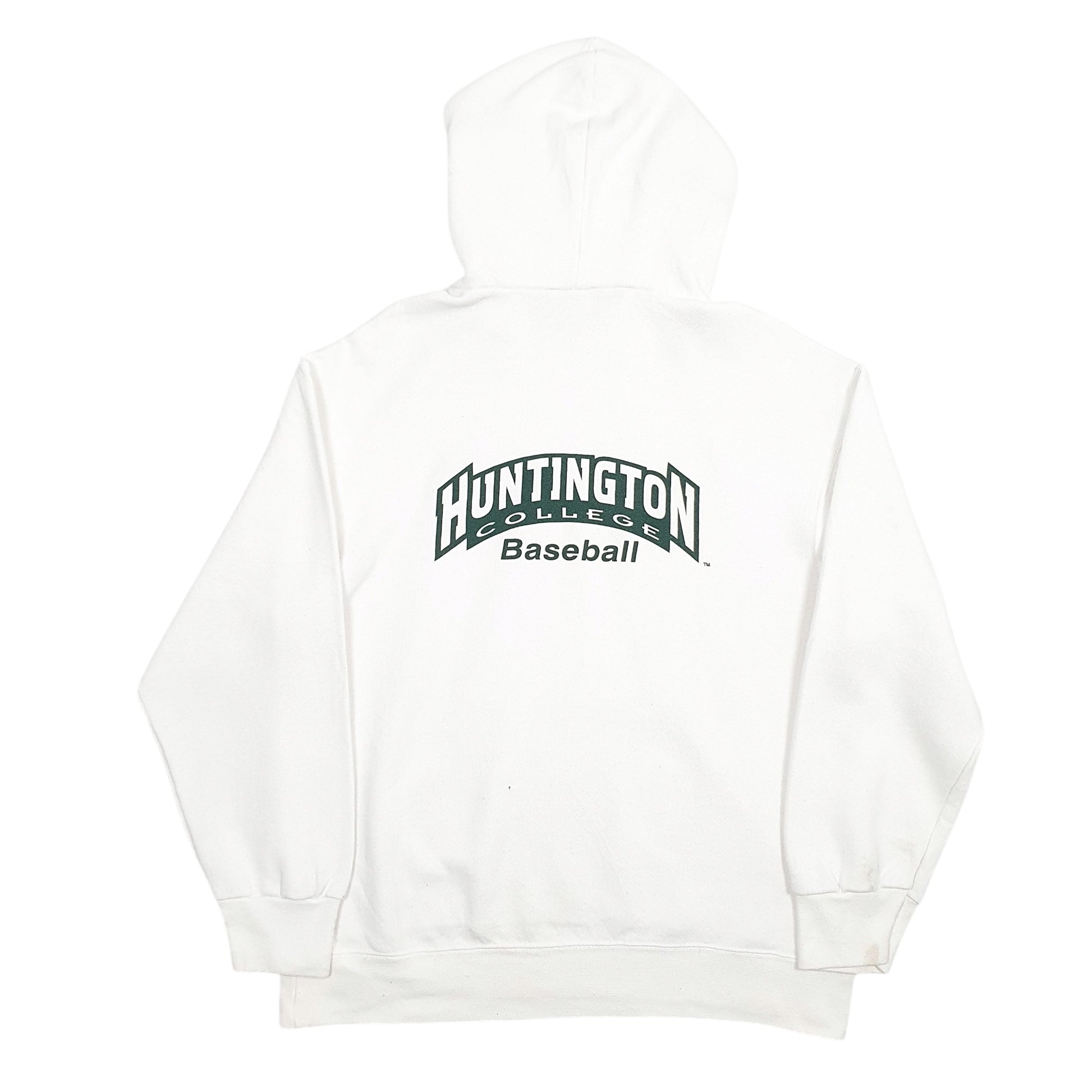Mens White Fruit Of The Loom Foresters Baseball Hoodie Jumper