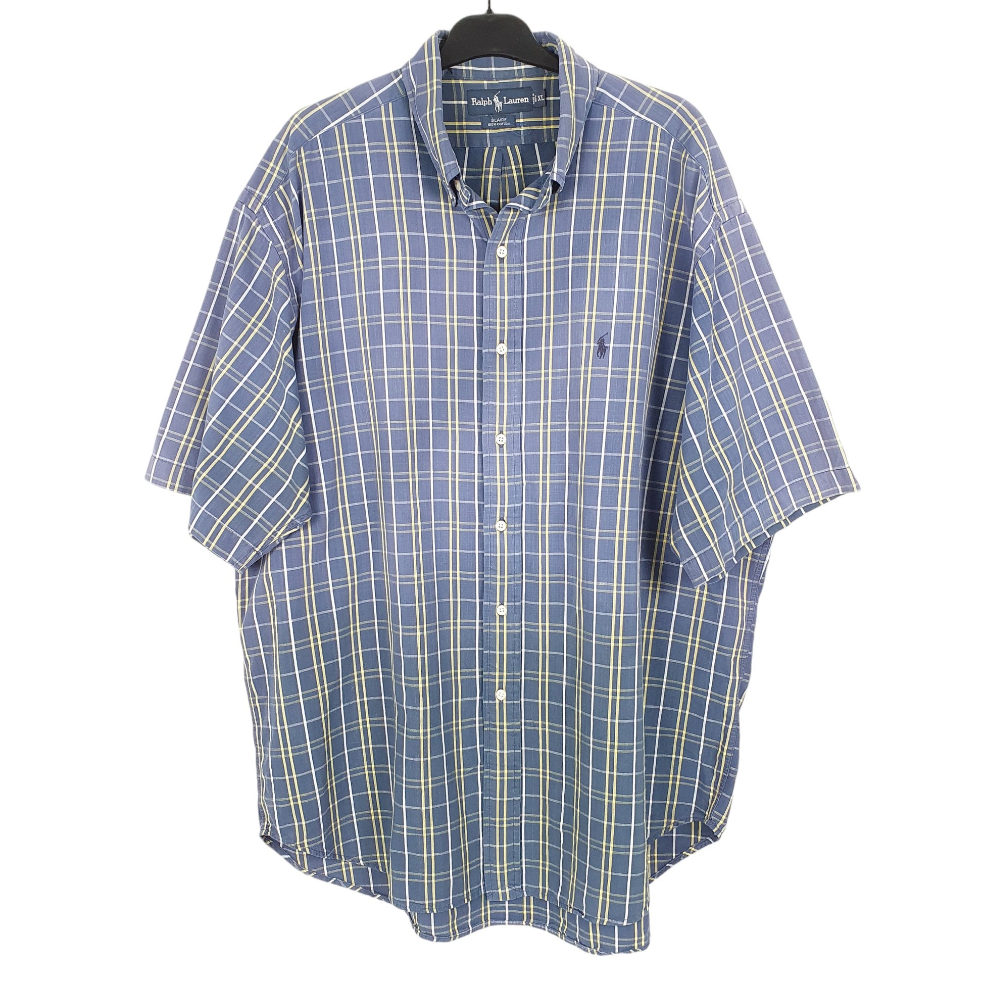 Mens Navy Polo Ralph Lauren Oxford Short Sleeve Shirt
