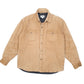 Mens Tan Dakota Quilt Lined Rugged Overshirt Shacket  Coat