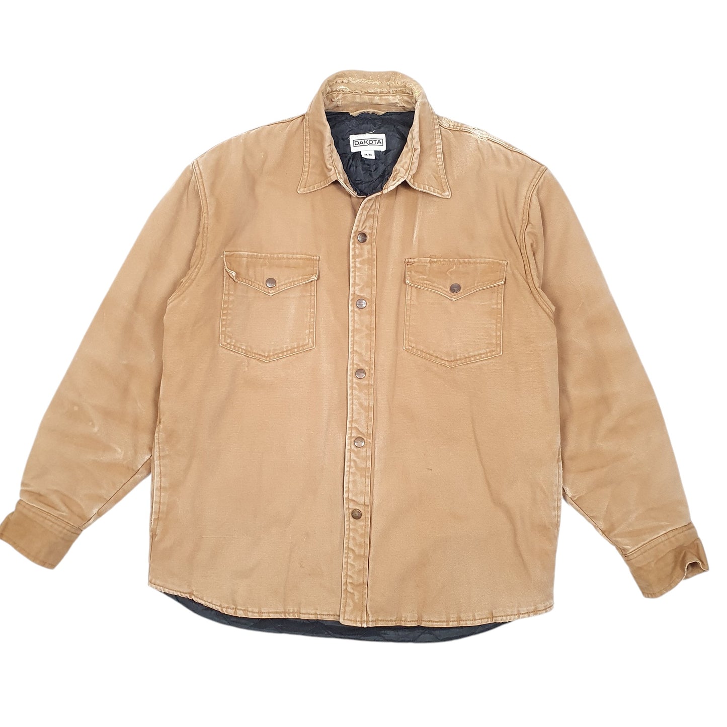 Mens Tan Dakota Quilt Lined Rugged Overshirt Shacket  Coat
