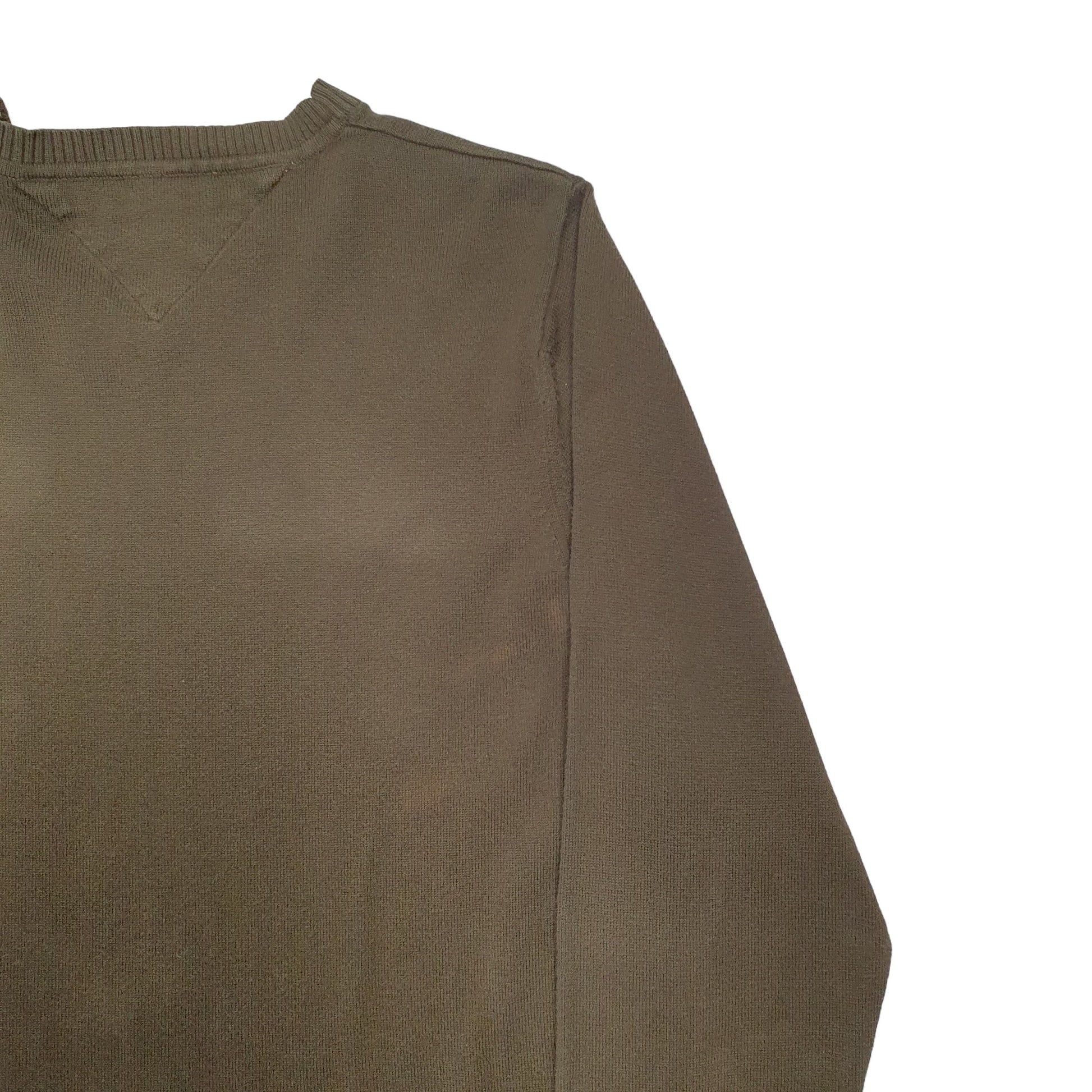Mens Khaki Tommy Hilfiger Knit Crewneck Jumper