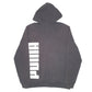 Mens Black Puma Hoodie Spellout Full Zip Jumper